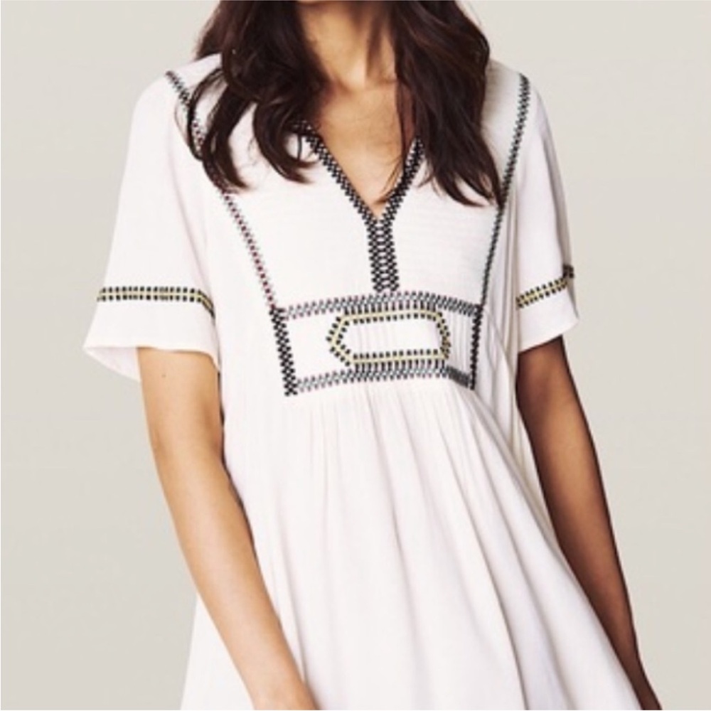 BA&SH Talia Embroidered Babydoll Dress